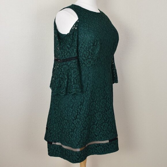 Eliza J Green Lace Cold Shoulder Dress 14w NEW - Picture 8 of 9